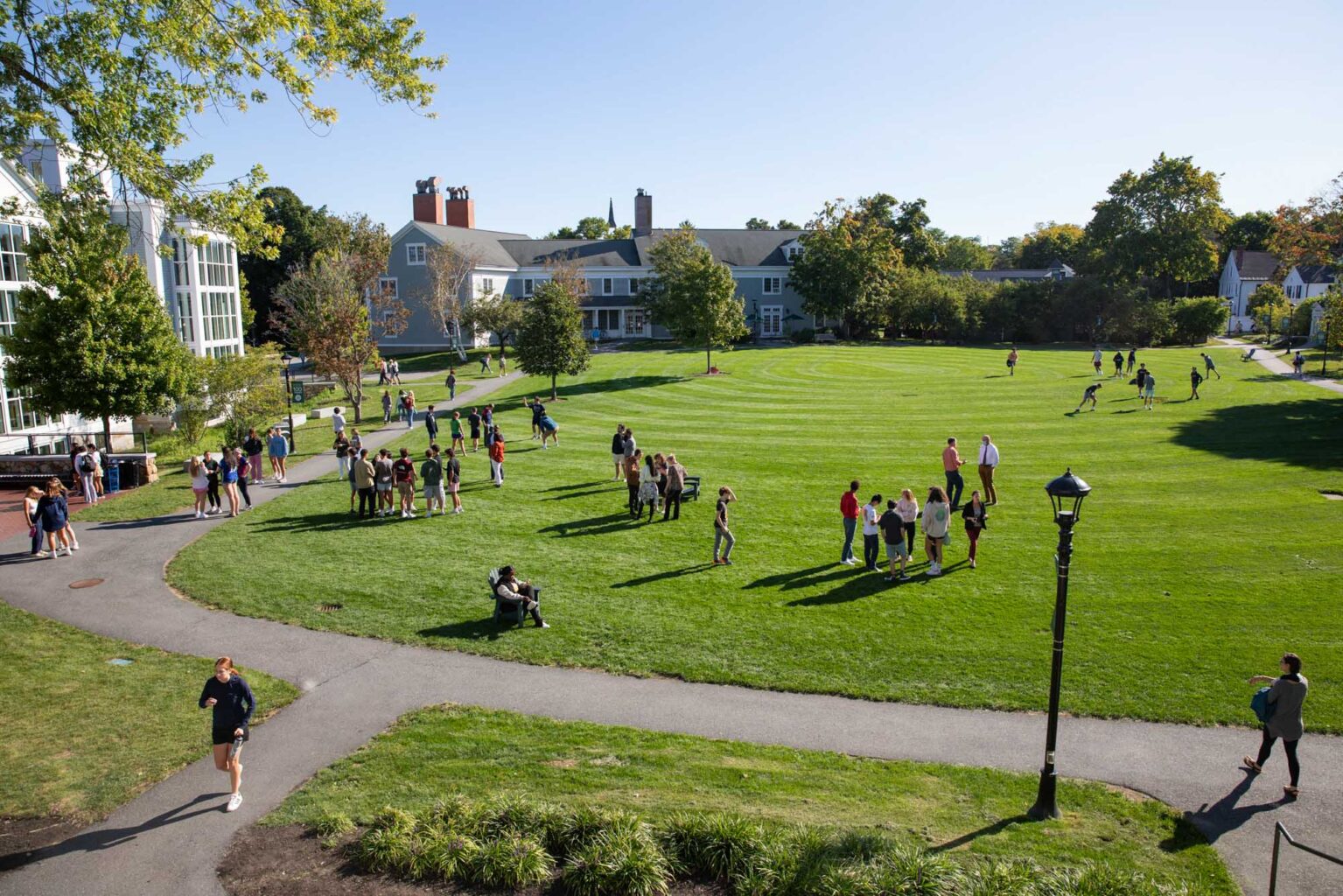 An image of a school campus with students.